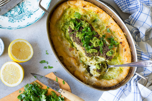 Fiskgratäng med pesto