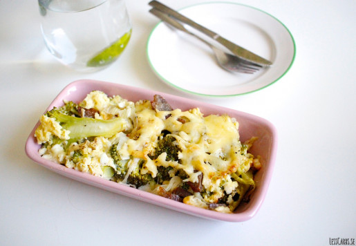 Broccoli/keso/bacongratäng