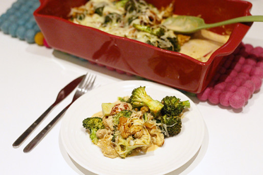 Broccolilåda med kycklingfärs